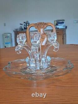 Fostoria Centerpiece Glass Epergne Candleholder Lily Art Deco 6 Arm Candelabra