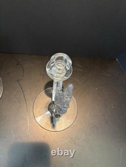 Fostoria Clear Glass Plume Candle Holders Set Of 2