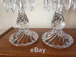Fostoria Colony HTF Pair Of 9-3/4 Candlesticks With Ten Prisms each