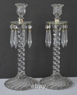 Fostoria Colony Queen Anne 14'' Candle Holders (2)