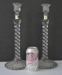 Fostoria Colony Queen Anne 14'' Candle Holders (2)