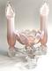 Fostoria Table Charms Clear With 2-opalescent Pink Peg Vase & Candle Bowl