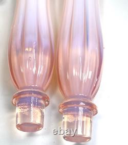 Fostoria Table Charms Clear with 2-Opalescent Pink Peg Vase & Candle Bowl