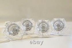 Four 11.25 Val St. Lambert Clear Crystal Glass Elysee Candle Holders