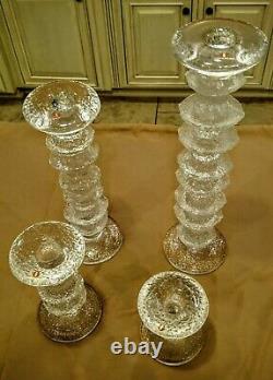 Four Vintage Festivo Timo Sarpaneva Iittala Finland Ring Candleholders. Finnish