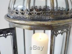 French Antique Vintage Garden Candle Lantern Lamp Holder & Stand Large 115cm