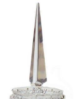 French Baccarat Obelisk Crystal Glass Prism Finial Spike Finial Candelabra Part
