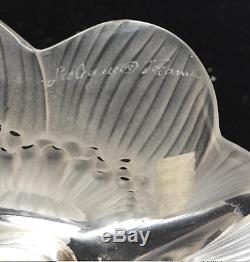 French Lalique Three Anemones Flower Crystal Candle Holder an elegant gift