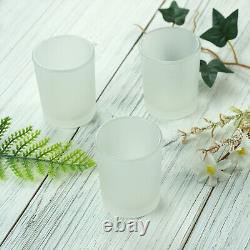 Frosted GLASS Candle VOTIVE HOLDERS for Wedding Centerpieces Table Decorations