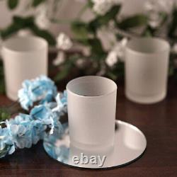 Frosted GLASS Candle VOTIVE HOLDERS for Wedding Centerpieces Table Decorations