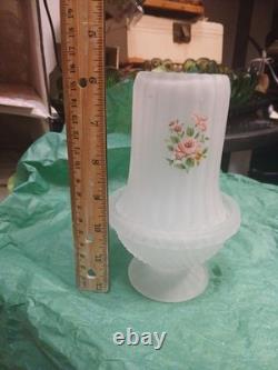 Frosted Glass Fairy Lamp With Roses Decal