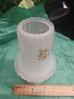 Frosted Glass Fairy Lamp With Roses Decal