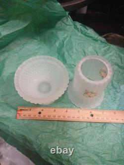 Frosted Glass Fairy Lamp With Roses Decal