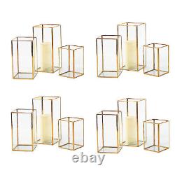 Fun Express Bulk Gold Geometric Square Candle Holders 12 Pieces