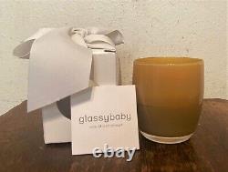 GLASSYBABY Glass Votive Tealight Candle Holder, Pre Triskelion CREME BRULEE, NIB