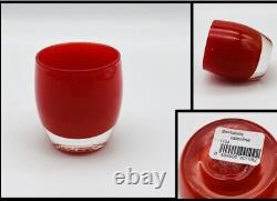 GLASSYBABY Ruby Red Glass VALENTINE Votive Candle Holder Original Tag 3-1/2