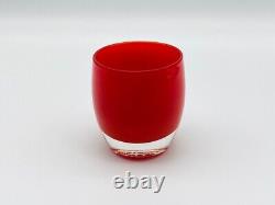 GLASSYBABY Ruby Red Glass VALENTINE Votive Candle Holder Original Tag 3-1/2