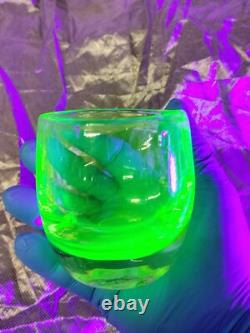 GLASSYBABY VASELINE RARE 1 OF 2 EVER MADE! URANIUM GLASS Votive Candle Holder