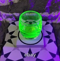 GLASSYBABY VASELINE RARE 1 OF 2 EVER MADE! URANIUM GLASS Votive Candle Holder