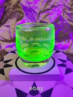 GLASSYBABY VASELINE RARE 1 OF 2 EVER MADE! URANIUM GLASS Votive Candle Holder