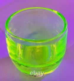 GLASSYBABY VASELINE RARE 1 OF 2 EVER MADE! URANIUM GLASS Votive Candle Holder