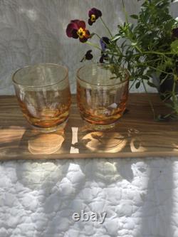 GLASSYBABY setbof 2 Whiskey Pre Triskelion Hand Blown Glass Candle Holder