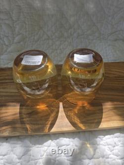 GLASSYBABY setbof 2 Whiskey Pre Triskelion Hand Blown Glass Candle Holder