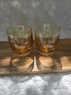GLASSYBABY setbof 2 Whiskey Pre Triskelion Hand Blown Glass Candle Holder
