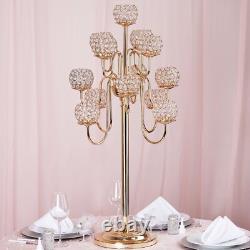 GOLD 40 Crystal Beaded Candelabra Candle Holder Wedding Centerpiece WHOLESALE