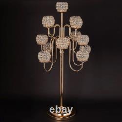 GOLD 40 Crystal Beaded Candelabra Candle Holder Wedding Centerpiece WHOLESALE