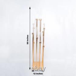 GOLD 58 Candelabra Candle Holder Centerpiece with Glass Wedding Centerpieces