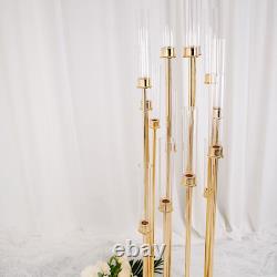 GOLD 58 Candelabra Candle Holder Centerpiece with Glass Wedding Centerpieces
