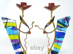Gary Rosenthal Collection Judaica Heart Shabbat glass candle holder 11