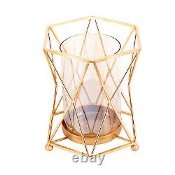 Geometric Candle Holders Gold Wedding Centerpieces Vase Glass Cup Candlestick US