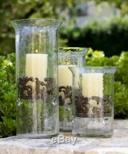 Gg collection gracious goods set of 3 hurricane candle holders