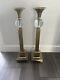 Glass And Metal Late 20th Century Candle Holders Set Of 2