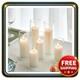 Glass Candle Holder Set With White Pillar Candles 6-piece
