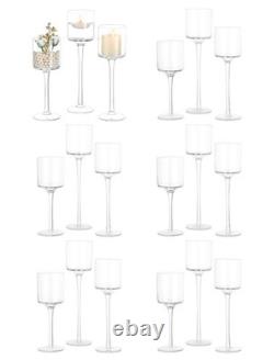 Glass Candle Holder for Table Centerpiece Tall Tea Lights Candle Holder, El