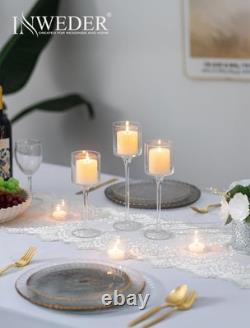 Glass Candle Holder for Table Centerpiece Tall Tea Lights Candle Holder, El