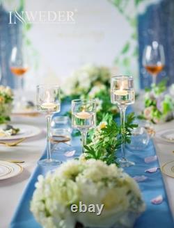 Glass Candle Holder for Table Centerpiece Tall Tea Lights Candle Holder, El