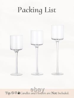 Glass Candle Holder for Table Centerpiece Tall Tea Lights Candle Holder, El
