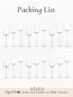 Glass Candle Holder for Table Centerpiece Tall Tea Lights Candle Holder, El