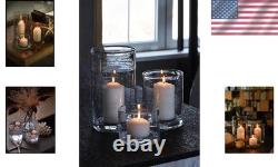 Glass Candle Holders Set of 3 Cylinder Vases for Pillar Candles Modern Decor