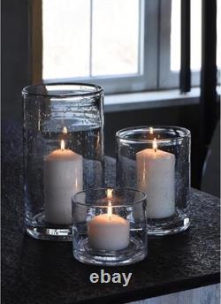 Glass Candle Holders Set of 3 Cylinder Vases for Pillar Candles Modern Decor