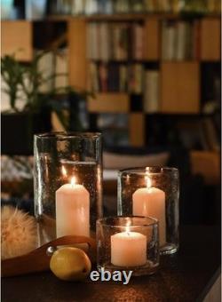 Glass Candle Holders Set of 3 Cylinder Vases for Pillar Candles Modern Decor