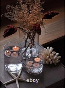 Glass Candle Holders Set of 3 Cylinder Vases for Pillar Candles Modern Decor