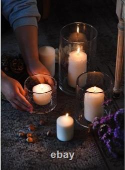 Glass Candle Holders Set of 3 Cylinder Vases for Pillar Candles Modern Decor