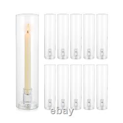 Glass Candle Holders for Candlesticks 10 Pcs Taper Candle Holders Clear Cand