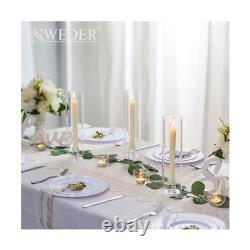 Glass Candle Holders for Candlesticks 10 Pcs Taper Candle Holders Clear Cand