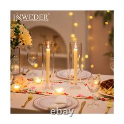 Glass Candle Holders for Candlesticks 10 Pcs Taper Candle Holders Clear Cand